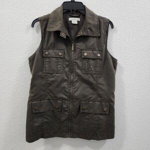 Liz Claiborne Womens Four Pockets Life Jacket Size M